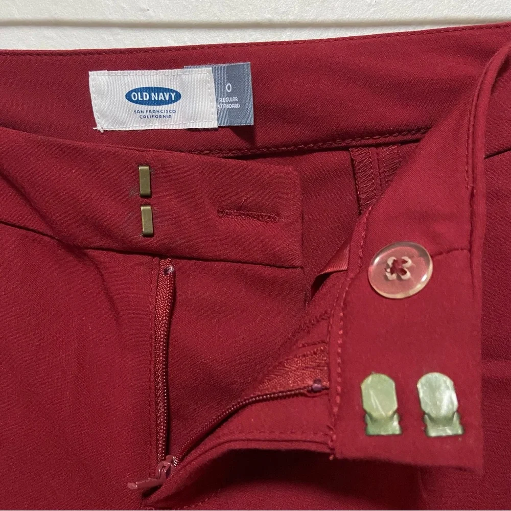 Old Navy Mid Rise Fitted Red Pants